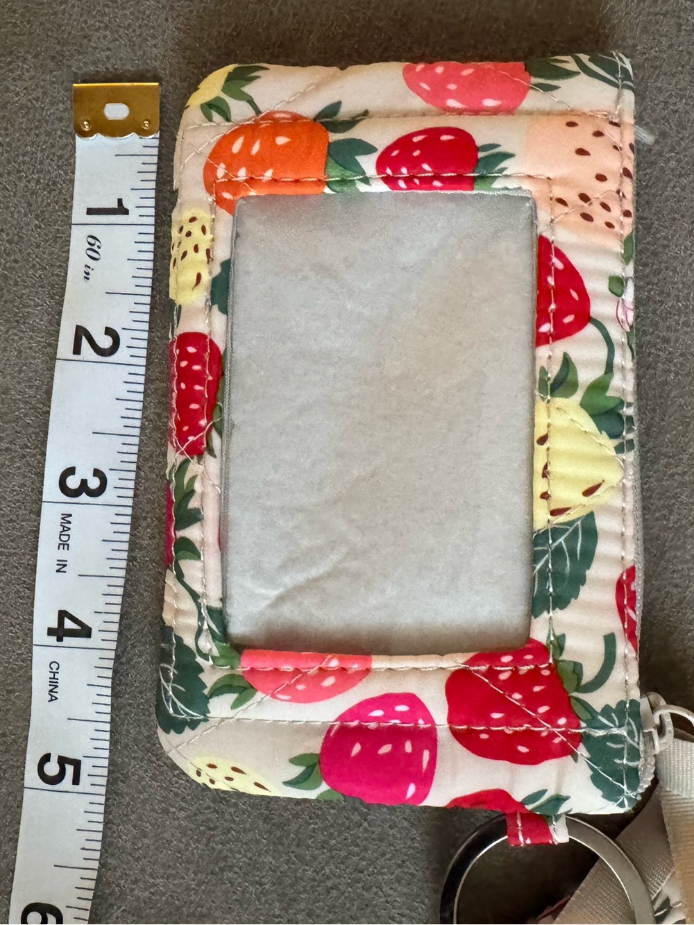 Vera Bradley Strawberries zip ID lanyard - Picture 3 of 5